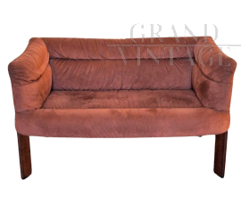 Vintage suede sofa, Oak Italia design from 1990s