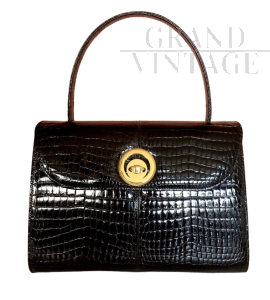 Vintage black crocodile bag