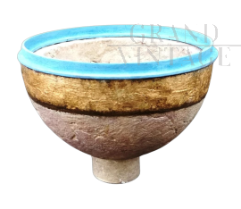 Small decorative holy water stoup bowl in Jerusalem stone
                            