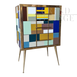 Small dresser or large bedside table in multicolored Murano glass