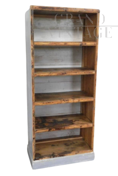 Small industrial style open bookcase shelving unit, 1950s       