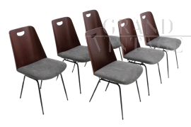 Set of 6 Du22 chairs by Gastone Rinaldi for Rima, Italy 1950s
