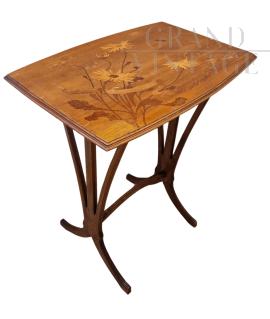 Art Nouveau inlaid side table by Émile Gallé 