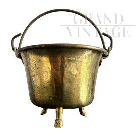 Brass cauldron vase, Italy 1940s