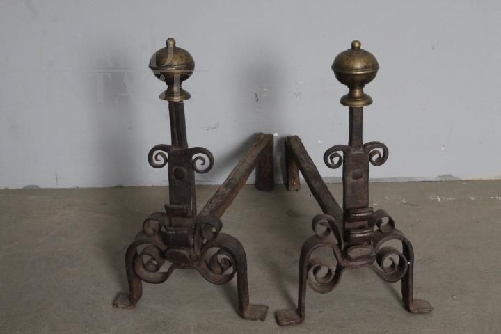 The Harvin Co., Pair of Chippendale Style Brass Andirons (Lot 288