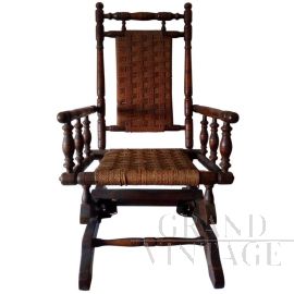 Antique rocking chair for children in Tudor style