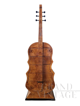 Art Deco dresser in briar in the shape of a double bass