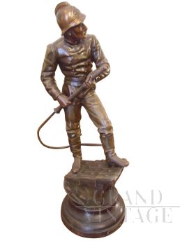 Sculpture of a parisian firefighter