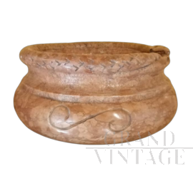 Handcrafted bowl in red Verona marble in antique style