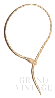 Vintage rose gold snake necklace