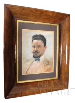 Pastel painting with portrait of a nobleman signed Michetti Francesco Paolo
