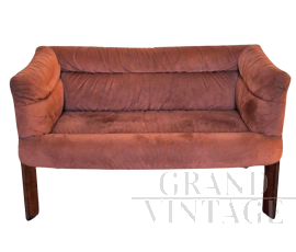 Vintage suede sofa, Oak Italia design from 1990s