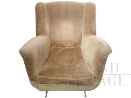 Pair of Ico Parisi style armchairs from the 1950s