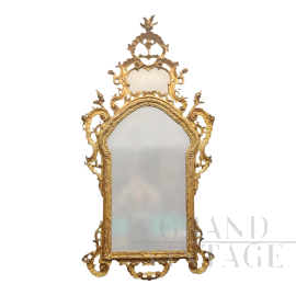 Large gilded mirror in antique Venetian Louis XV style         
