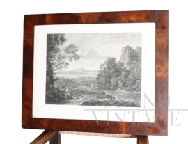 Antique engraving by Pietro Parboni, 1822 with dedication and antique frame