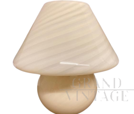 Cream colored Murano glass mushroom lamp, 1970s              