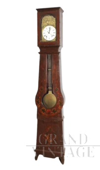 Antique painted grandfather clock from the mid-19th century          