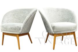 Art Deco armchairs with cotton upholstery