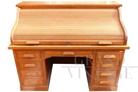 Vintage writing desk with roller shutter closure