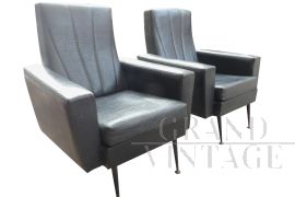 Pair of vintage skai armchairs from the 1950s