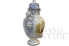 Antique hand painted vase by Turi d'Albissola