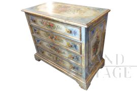 Antique hand painted dresser with gold leaf profiles