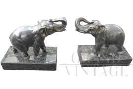 1930s Art Decò bookends with elephants