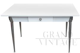 White Formica table with drawer