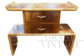 Art déco console in walnut briar