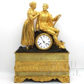 PENDULUM CLOCK CHARLES X IN GILDED BRONZE (H.55) - 1800s