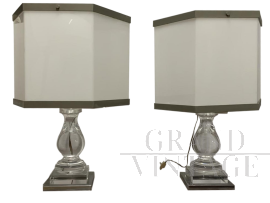 Pair of vintage plexiglass table lamps - 1960s