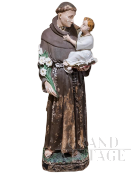 Saint Francis with child, sacred art, early 1900s