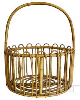 70's wicker magazine basket