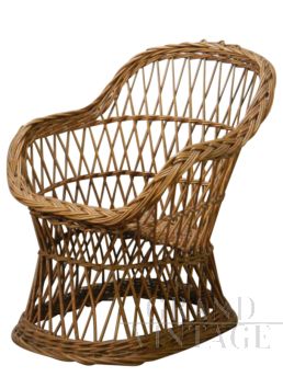 RATTAN WICKER CHAIR, 1960s