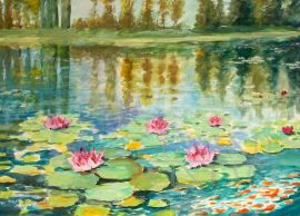 Lake with Water Lilies - painting by Miranda Magistrelli