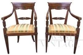 Walnut armchairs, 1800s