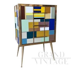 Small dresser or large bedside table in multicolored Murano glass
