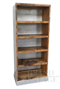 Small industrial style open bookcase shelving unit, 1950s       