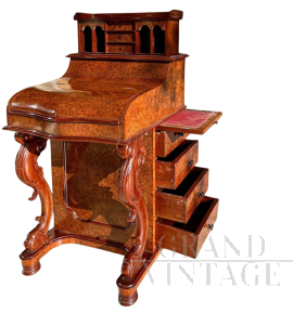 Antique Davenport desk in thuja briar