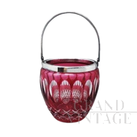 Red crystal ice bucket, Italy 1960s      