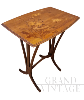 Art Nouveau inlaid side table by Émile Gallé 