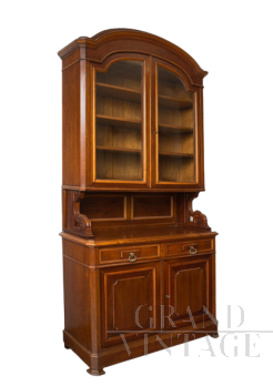 Antique Louis Philippe buffet & hutch cupboard with glass doors, 19th century  