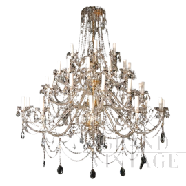 Maria Teresa model chandelier with crystal drops and 38 lights    