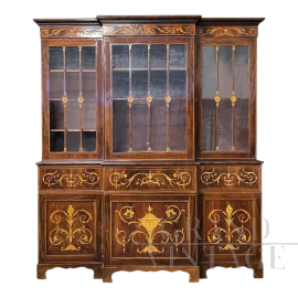 Antique Charles X bookcase with drop-down desk  