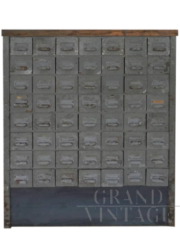 Large industrial metal workshop drawer unit from the 1950s         