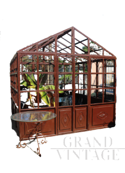 Antique style greenhouse 3x3 meters in wrought iron with glass