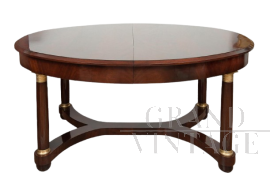 Antique French Empire style mahogany table with three extensions