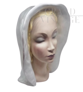 Malinconia - scultura Le Bertetti in ceramica con volto di donna                            