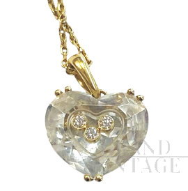 Collana Chopard in oro con pendente a cuore con diamanti                            