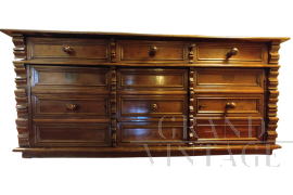 Grande credenza mobile canterano italiano del '600 in noce